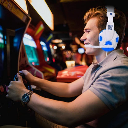 Gaming Headsets Stereo Bass Over Ear Headphones with LED Light Earmuff