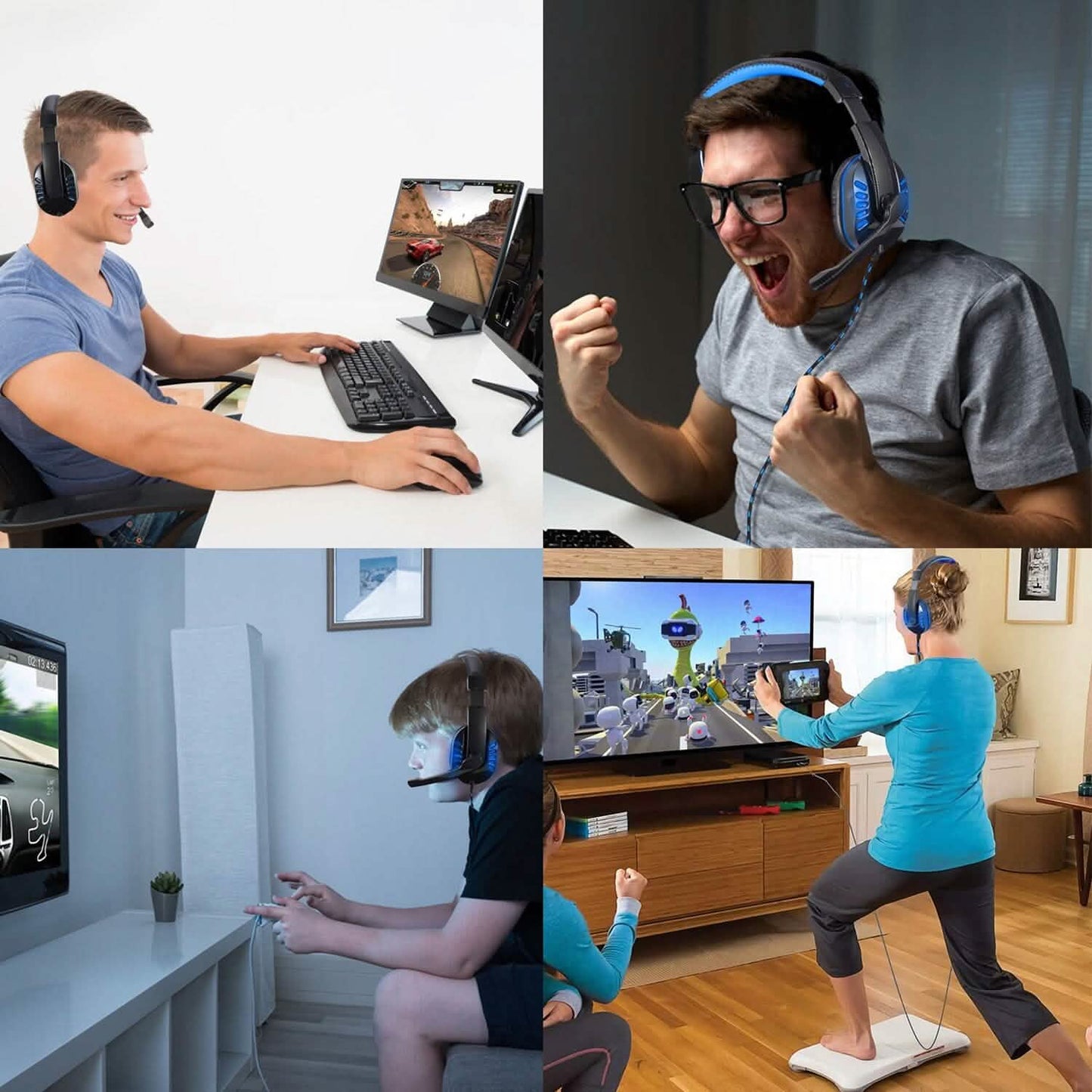 Gaming Headsets Stereo Noise Isolation Over Ear Headphone with LED Light