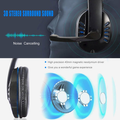 Gaming Headsets Stereo Noise Isolation Over Ear Headphone with LED Light