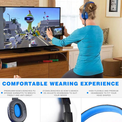 Gaming Headsets Stereo Noise Isolation Over Ear Headphone with LED Light
