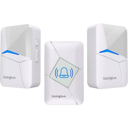 GazingSure Advanced Wireless Doorbell Kit with Two Plug-in Chimes & 1500ft Range