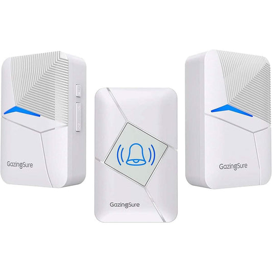 GazingSure Advanced Wireless Doorbell Kit with Two Plug-in Chimes & 1500ft Range