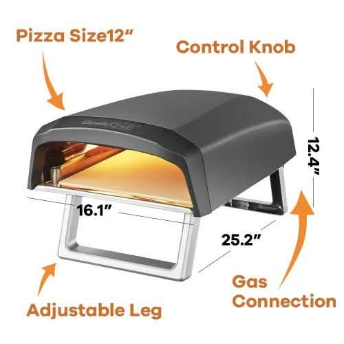 Geek Chef Outdoor Pizza Oven Pizza Grilling 12'' Portable Gas Oven