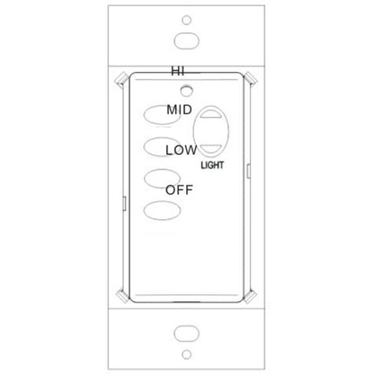Substitute for FAN-55T Ceiling Fan Wall Plate Wireless Remote Control - FAN55T [UC9051T-Wired]