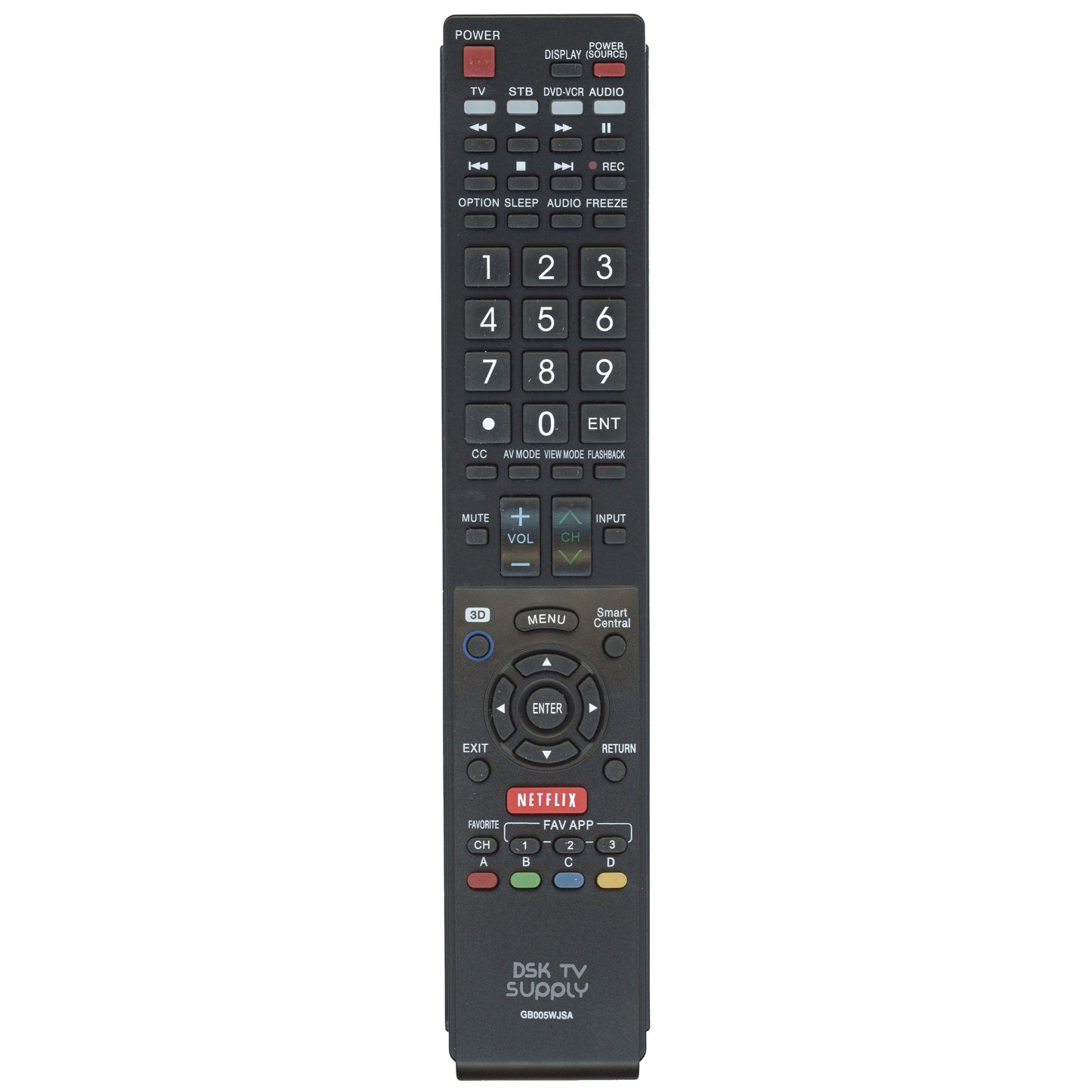 Anderic Generic GB005WJSA For Sharp TV Remote Control