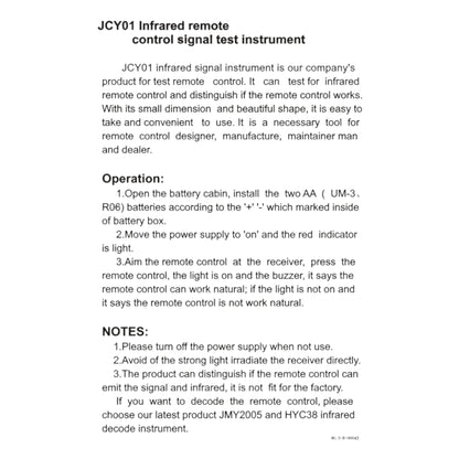 Generic RRJCY01 IR Infra Red Signal Tester for Repair and Testing Remote Controls