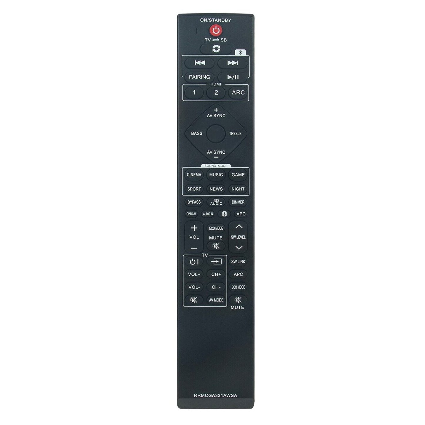 Anderic Generic RRMCGA331AWSA for Sharp Sound Bar Remote Control - RRGA331AWSA