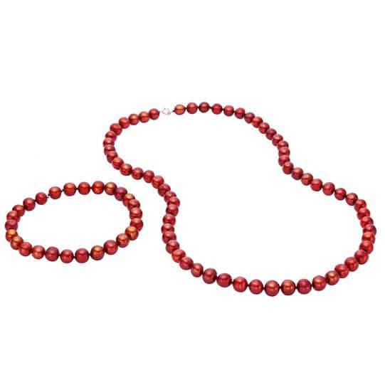 Genuine Freshwater Pearl Necklace And Bracelet Set