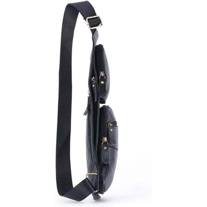 Genuine Leather Chest Bag For Men Leather Shoulder Bag Personality Messenger Bag  Casual Bag