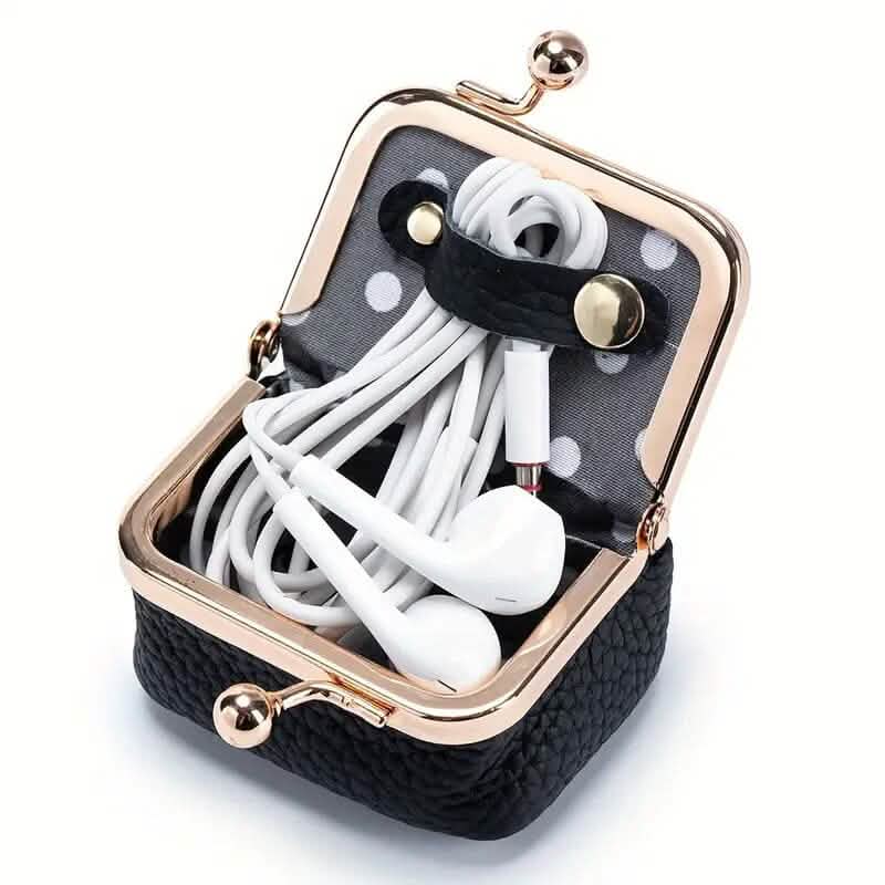 Genuine Leather Vintage-Inspired Coin Purse with Kiss Lock