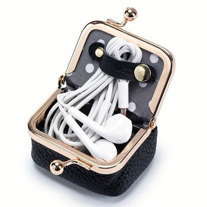 Genuine Leather Vintage-Inspired Coin Purse with Kiss Lock