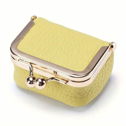 Genuine Leather Vintage-Inspired Coin Purse with Kiss Lock