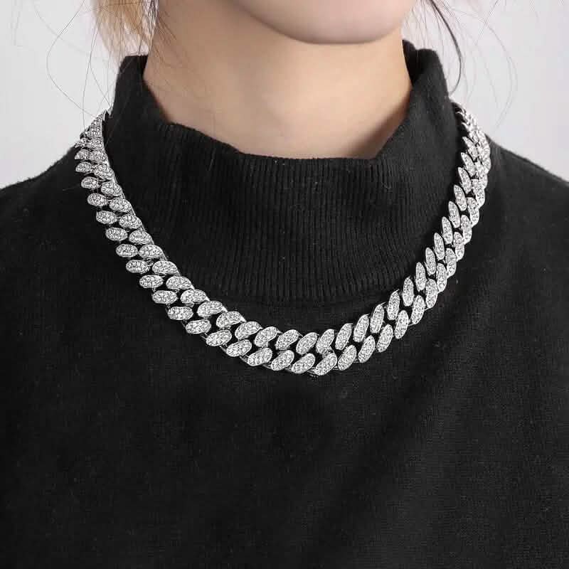 Geometric Bling Hip-Hop Cuban Chain Neckiace