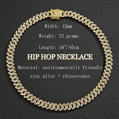 Geometric Bling Hip-Hop Cuban Chain Neckiace