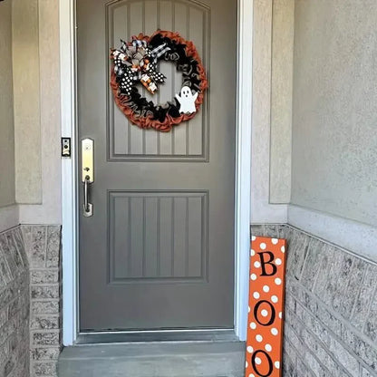 Ghost Halloween Wreath Front Door Décor