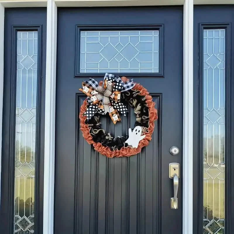 Ghost Halloween Wreath Front Door Décor