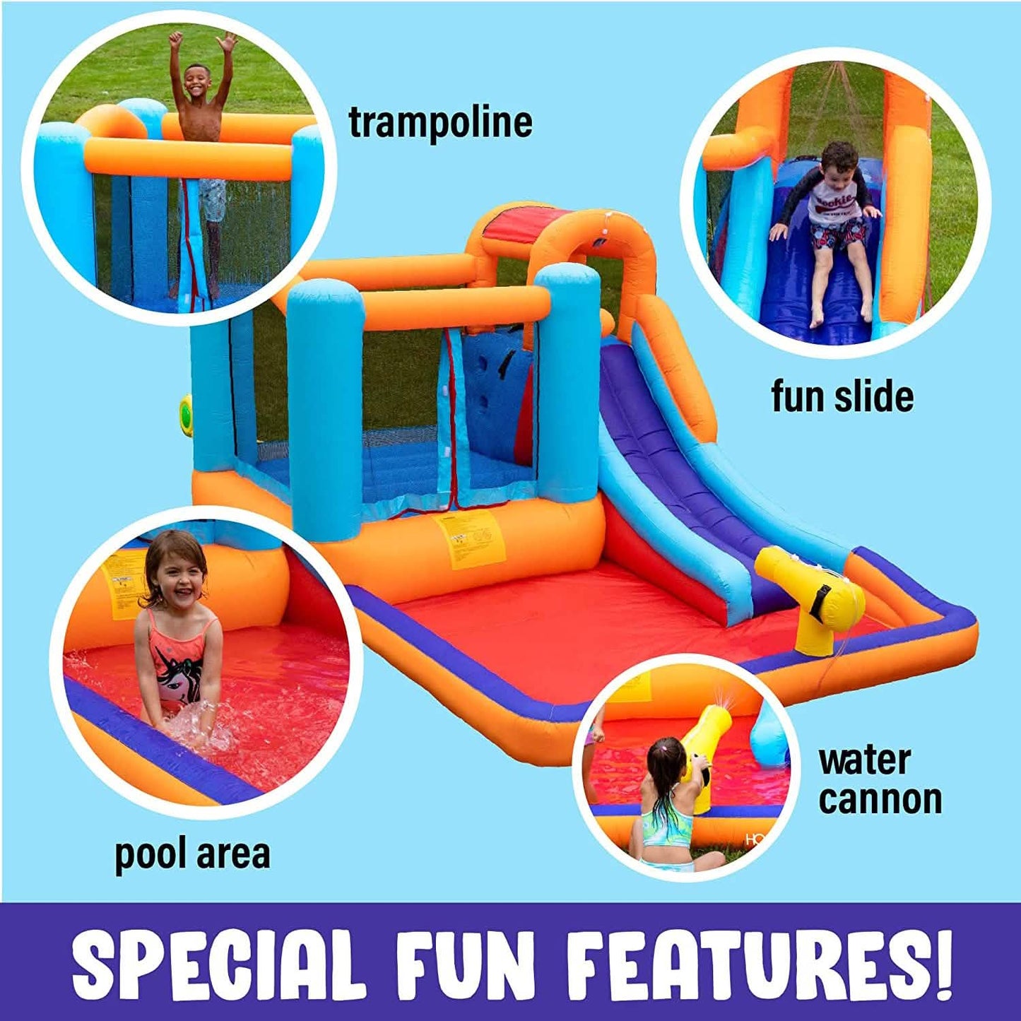 Giant Bounce House Water Slide with Pool Area