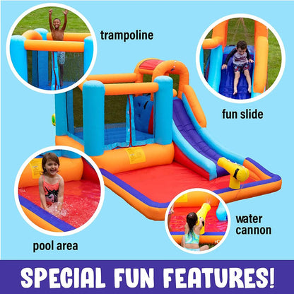 Giant Bounce House Water Slide with Pool Area