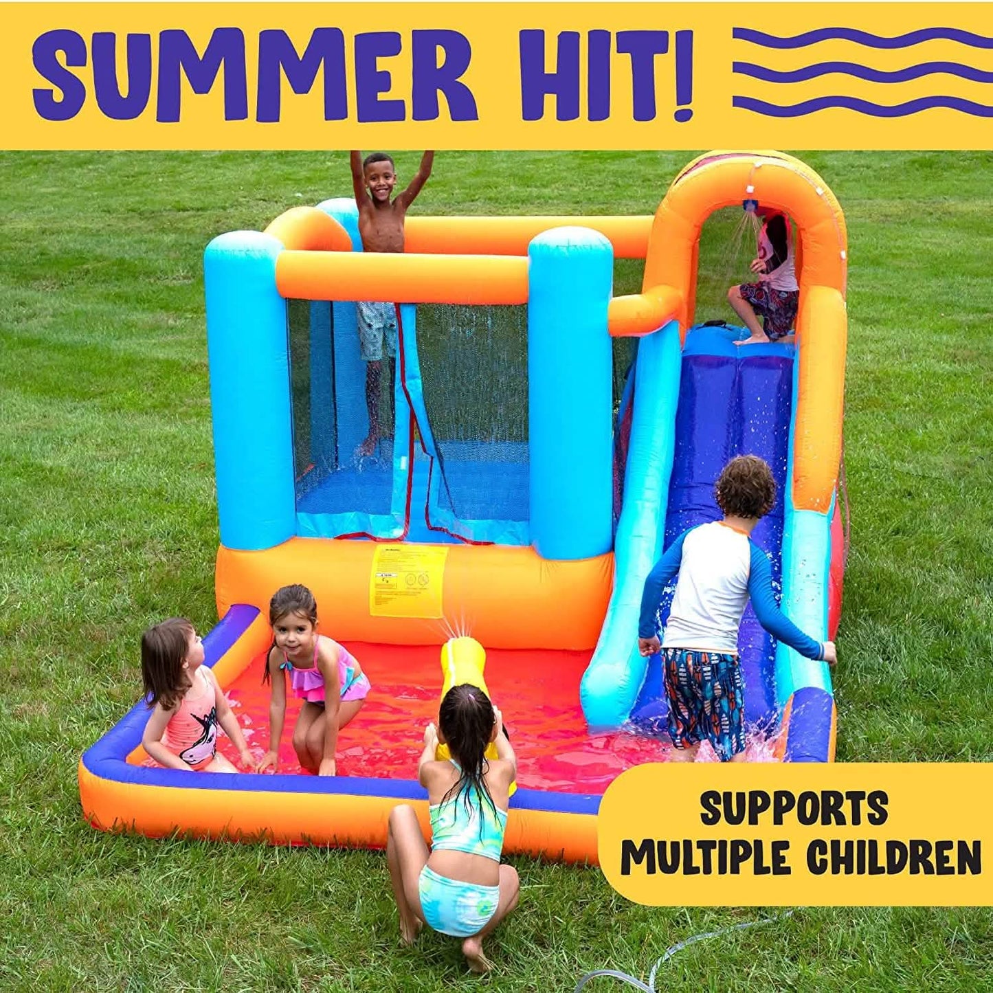 Giant Bounce House Water Slide with Pool Area