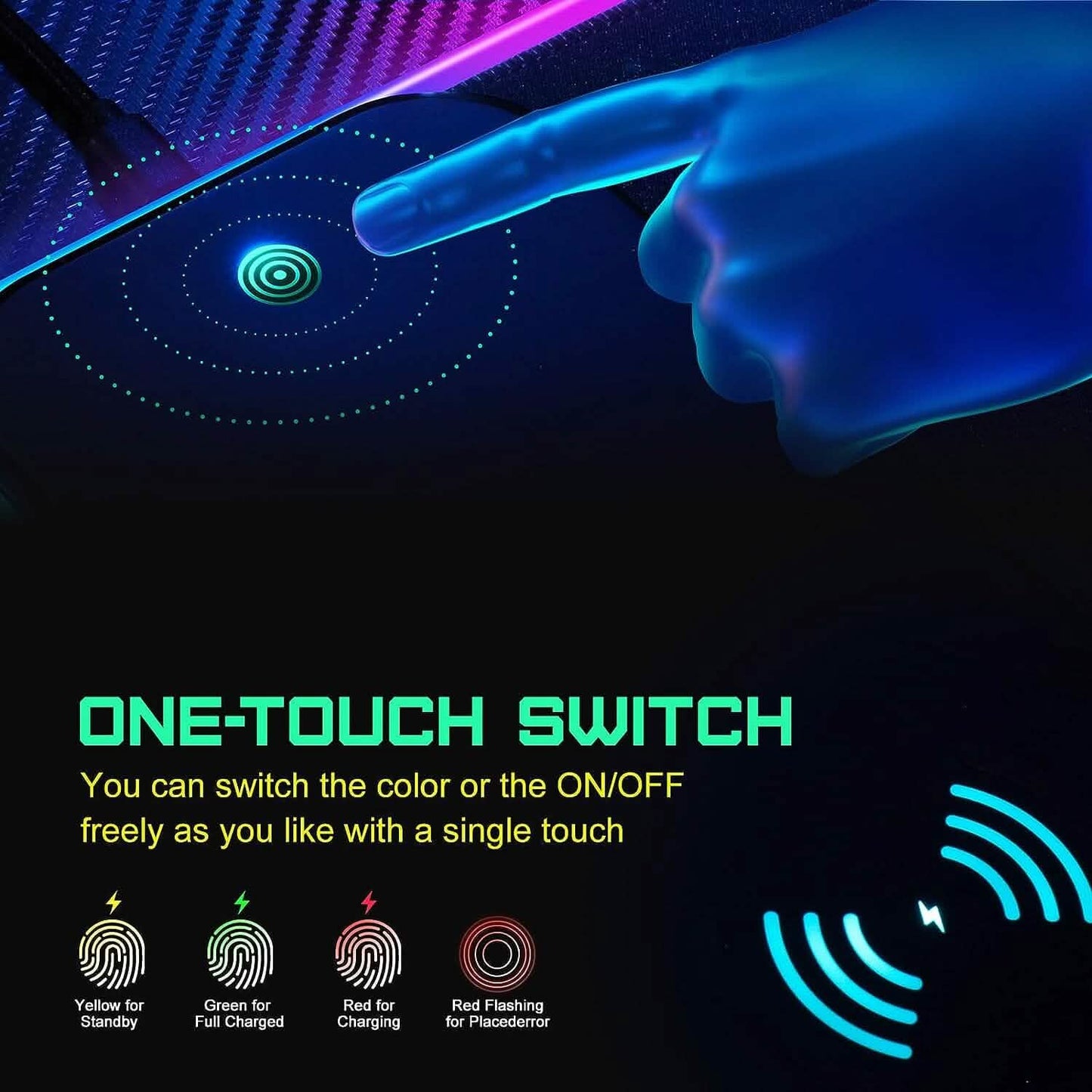 GIM Wireless Charging RGB Gaming Mouse Pad 10W  (Refurbished)