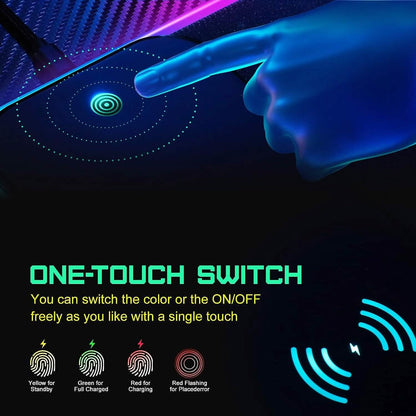 GIM Wireless Charging RGB Gaming Mouse Pad 10W  (Refurbished)
