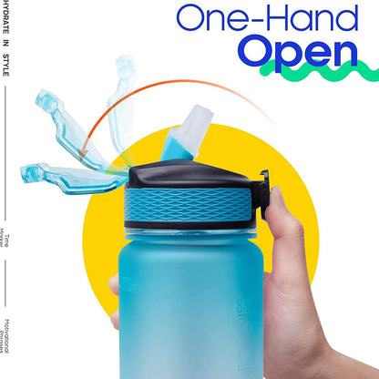 Giotto 32oz Leakproof BPA Free Drinking Water Bottle with Time Marker & Straw