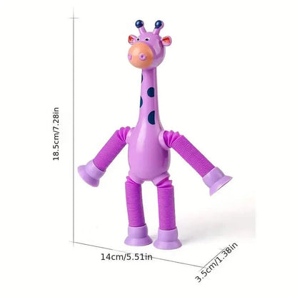 Giraffe Suction Cup Cartoon Creative Puzzle Toy, Stretching Tube, Telescopic Tube, Decompression