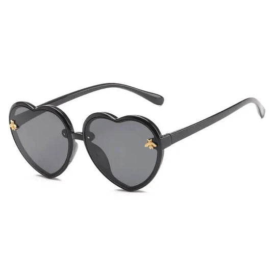 Girls Sunglasses UV Protection Heart Shaped Little Bee Decor Sunshade Glasses