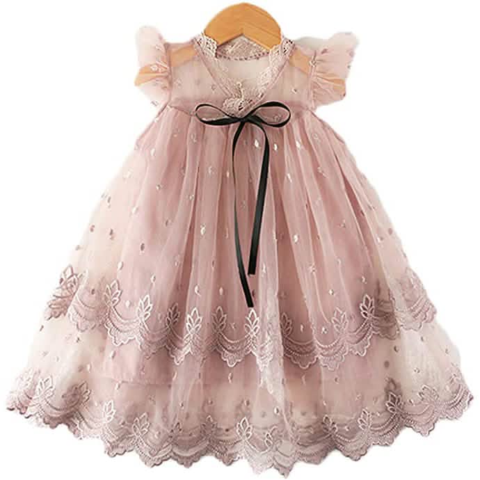 Girl's Wedding Lace Tulle Vintage Dress
