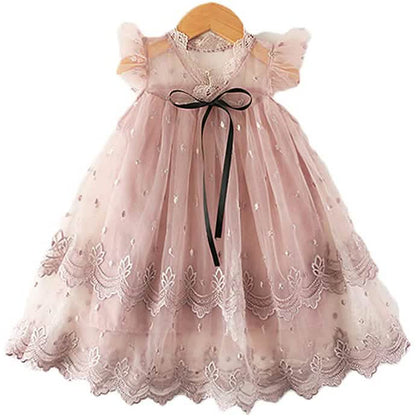 Girl's Wedding Lace Tulle Vintage Dress
