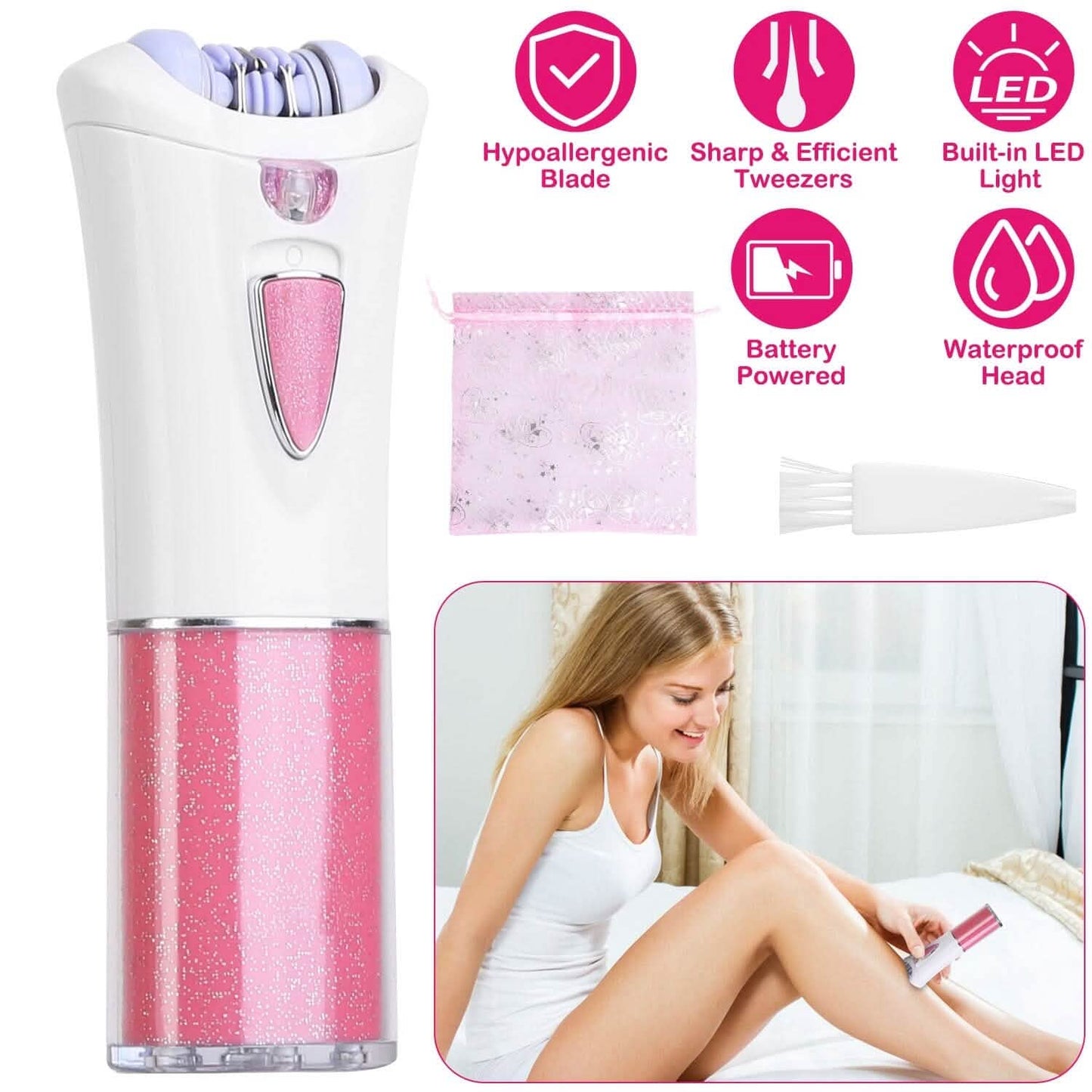 Glide Epilator Women Shaver Facial Body Hair Remover