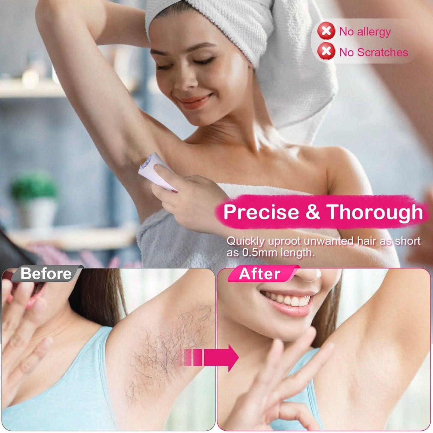 Glide Epilator Women Shaver Facial Body Hair Remover