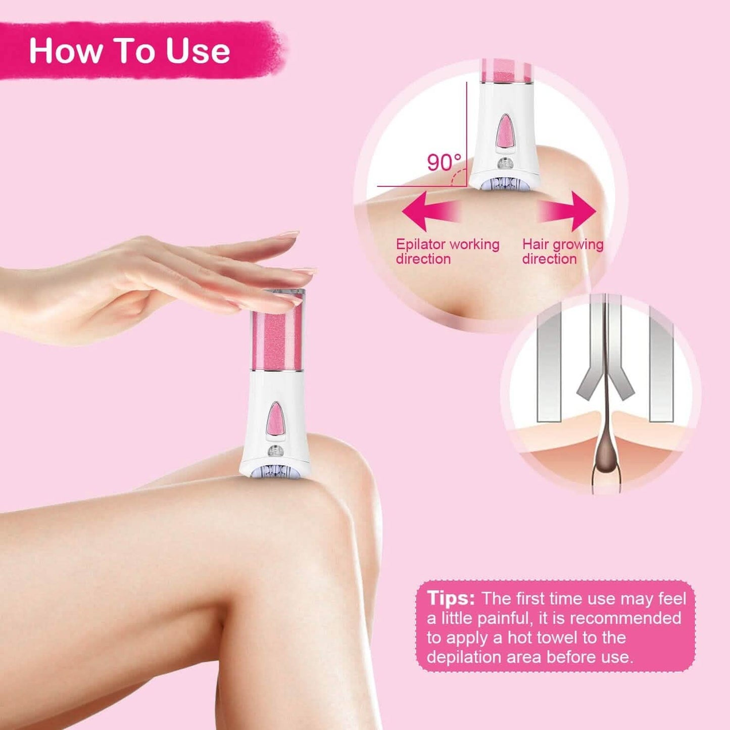 Glide Epilator Women Shaver Facial Body Hair Remover