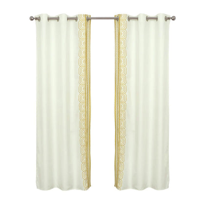Global Embroidered Window Panel Pair