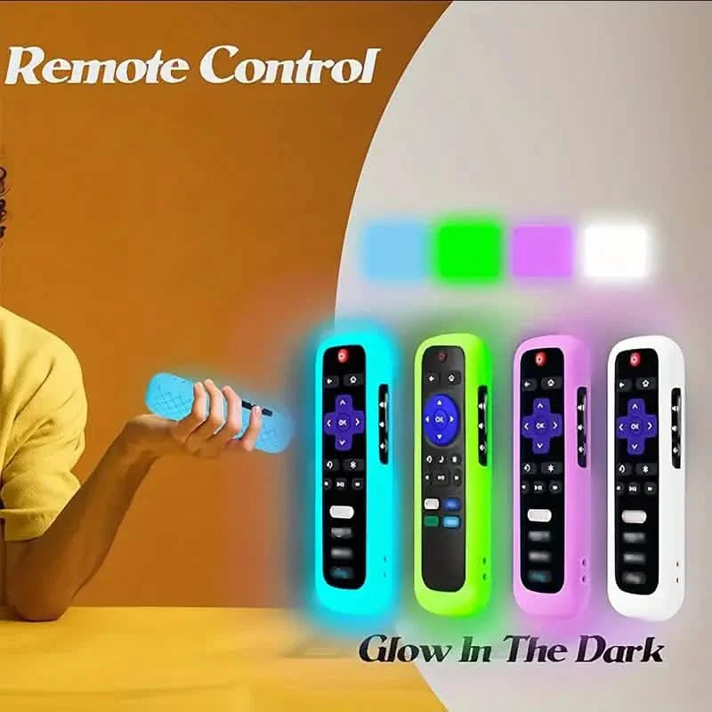 Glow-in-the-Dark Silicone Remote Cover With Lanyard