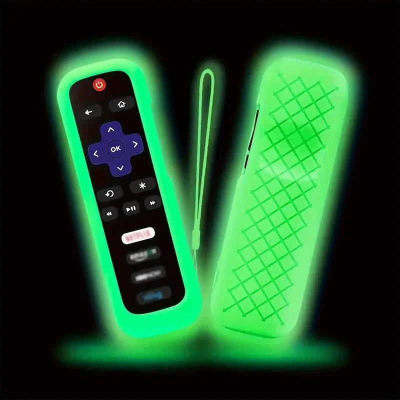 Glow-in-the-Dark Silicone Remote Cover With Lanyard