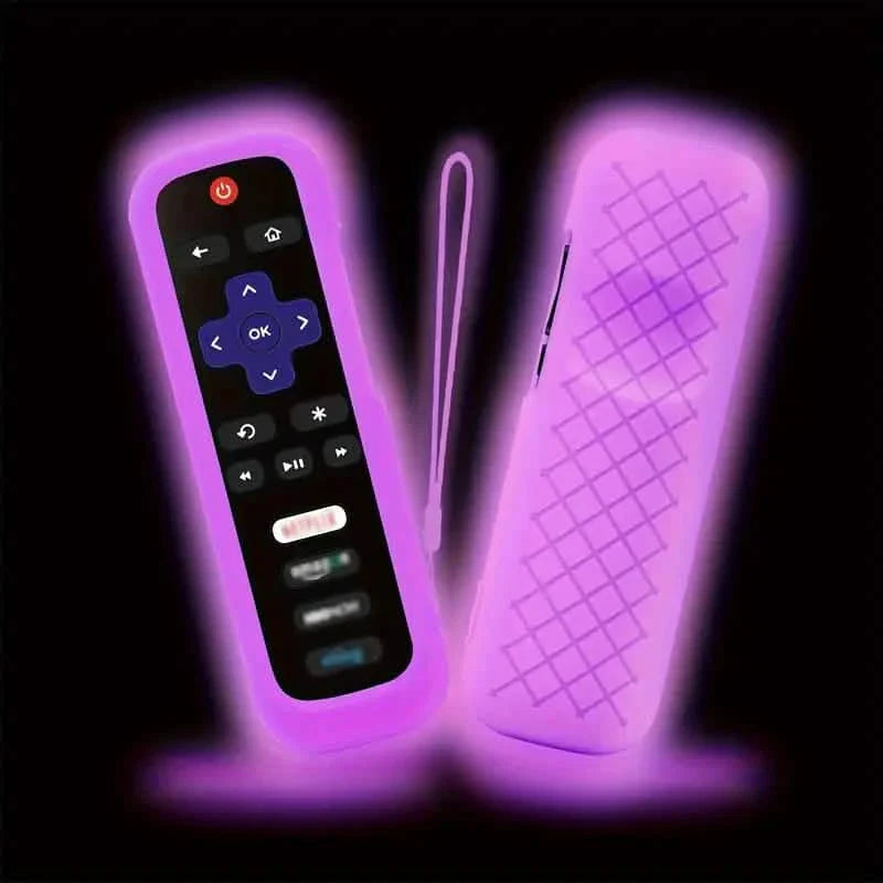 Glow-in-the-Dark Silicone Remote Cover With Lanyard