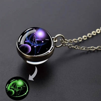 Glow-in-the-Dark Zodiac Pendant Necklace