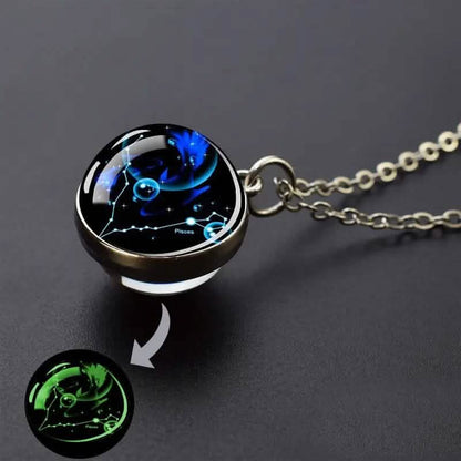 Glow-in-the-Dark Zodiac Pendant Necklace