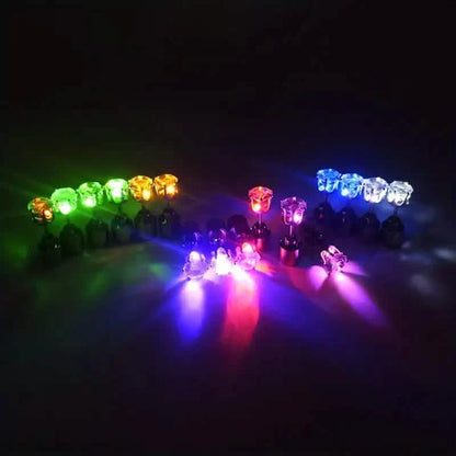 Glowing Rainbow LED Earrings: Color-Changing Ear Drop Pendants with Light-Up Crown Studs