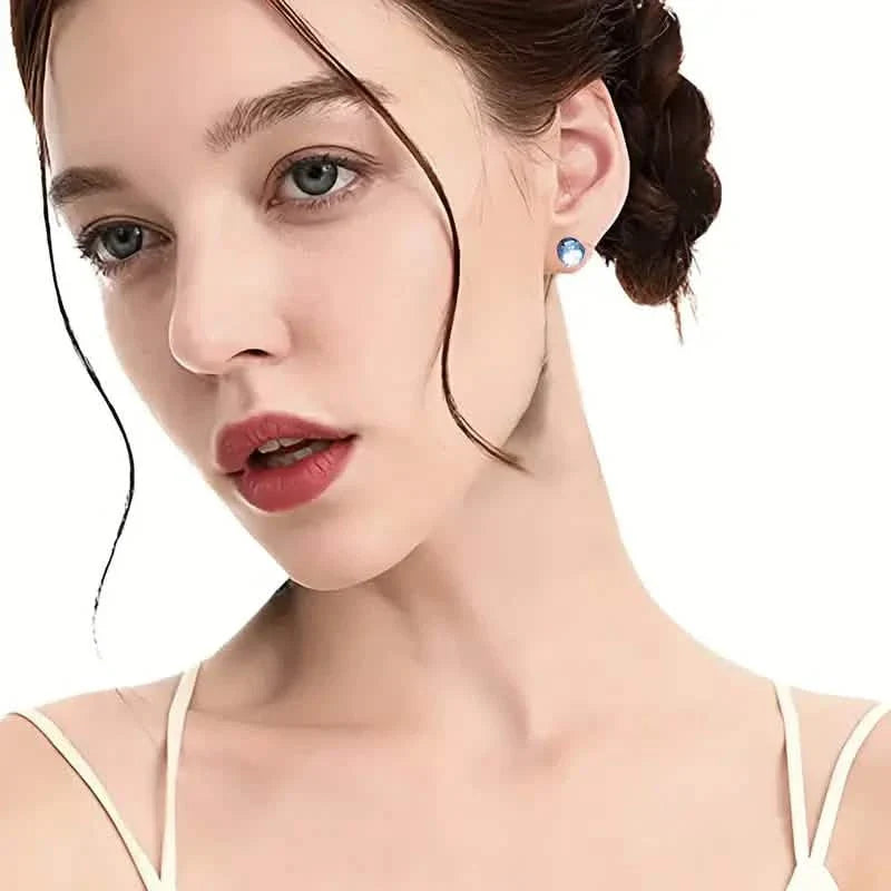 Glowing Rainbow LED Earrings: Color-Changing Ear Drop Pendants with Light-Up Crown Studs