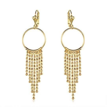Gold Plated Chain Drop Hoop Earrings - Assorted Styles