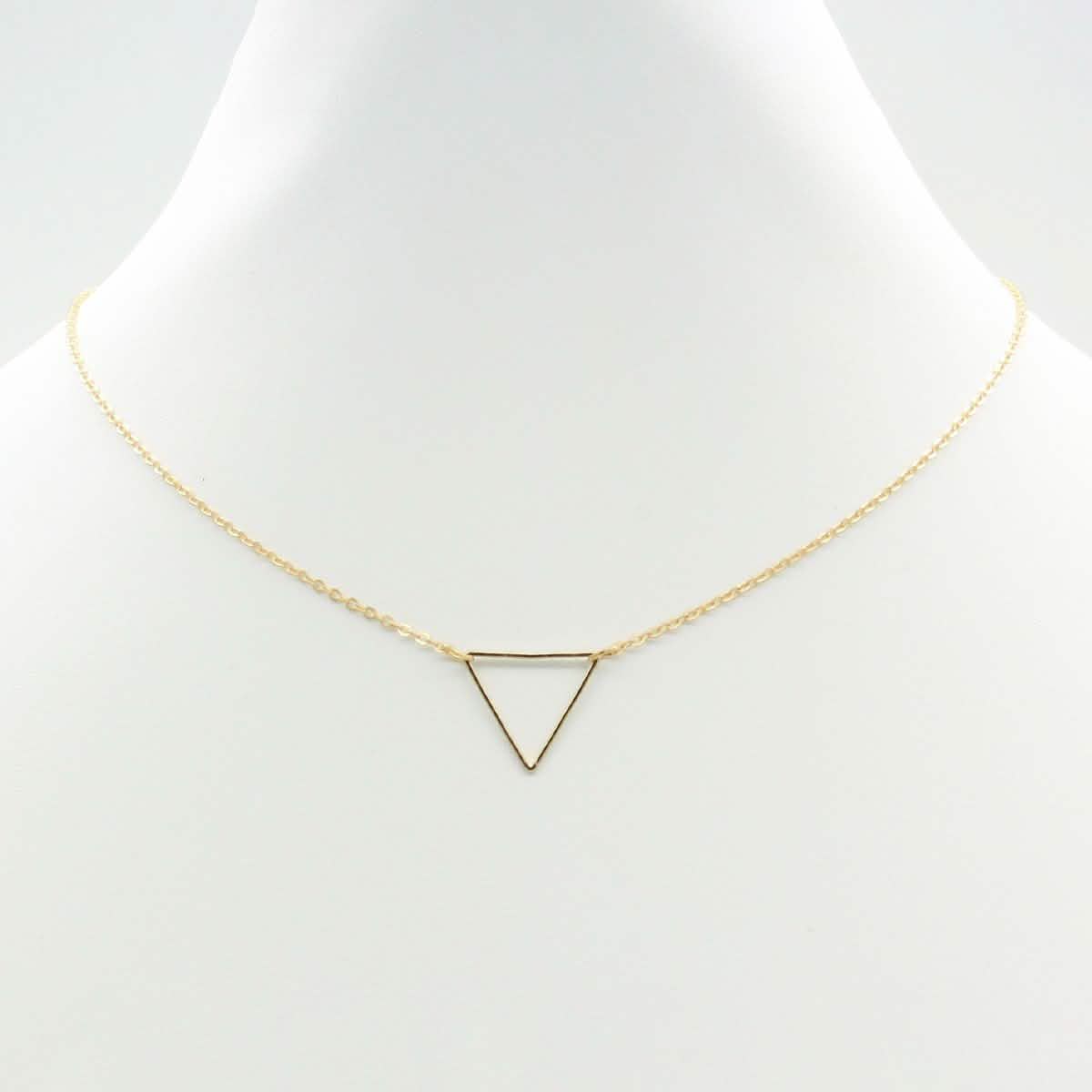 Gold Triangle Pendant Necklace