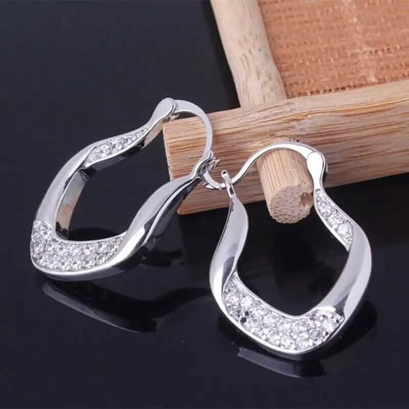 Golden Plated Zircon Jewelry Earrings