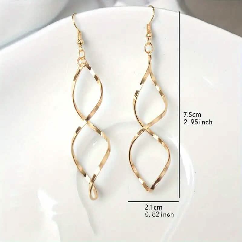 Spiral Design Dangle Earrings