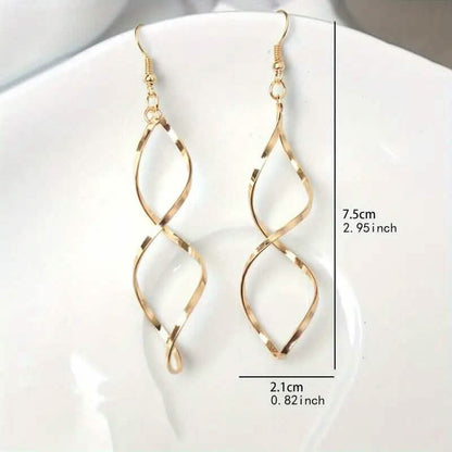 Spiral Design Dangle Earrings