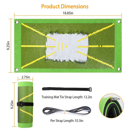 Golf Training Mat for Swing Detection Batting Path Feedback
