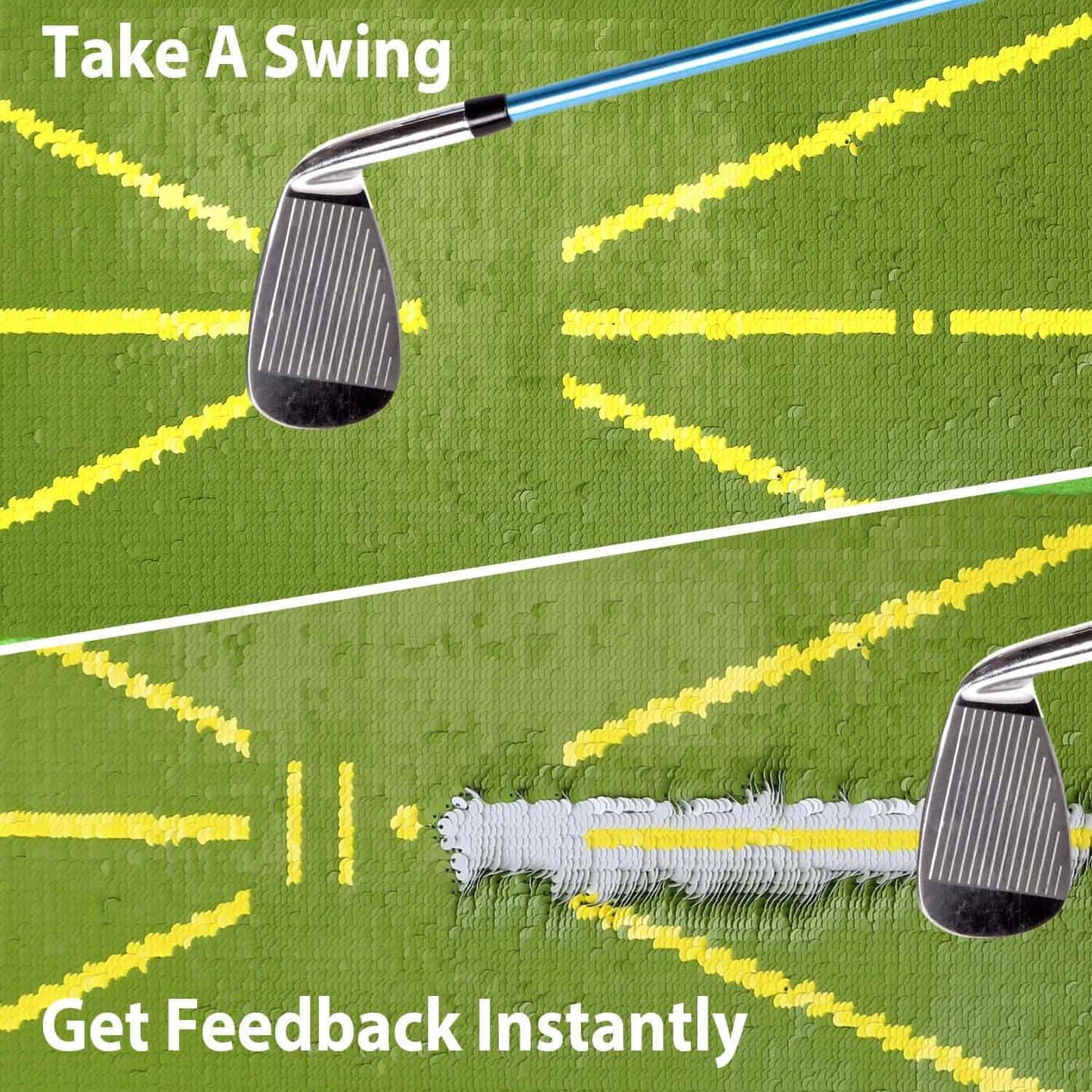 Golf Training Mat for Swing Detection Batting Path Feedback