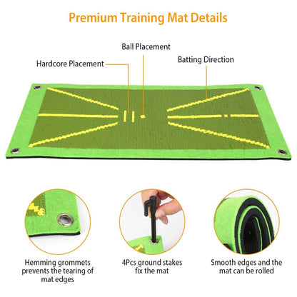 Golf Training Mat for Swing Detection Batting Path Feedback