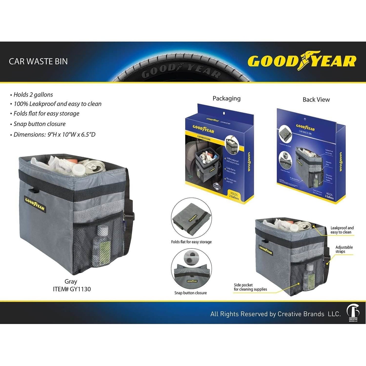 Goodyear Car Waste Bin